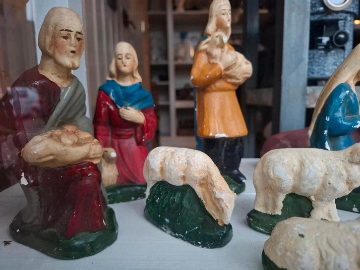 kerstgroep gips nr 1. Staande figuren 18 cm., Diversen, Kerst, Gebruikt, Ophalen of Verzenden