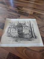 Oude gravure van Haaksbergen van El. Bedankt, 1977, Antiek en Kunst, Kunst | Etsen en Gravures, Ophalen of Verzenden