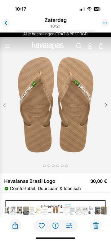 Haivaianas slippers, EU maat 43/44, beige, NIEUW beschikbaar voor biedingen