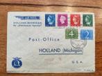 Luchtpost brief NL-USA 1947, Postzegels en Munten, Brieven en Enveloppen | Buitenland, Brief, Verzenden