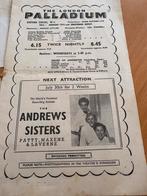 London Palladium concert programma the Andrew Sisters, Ducoso, Ophalen of Verzenden, Ducoso, Ducoso