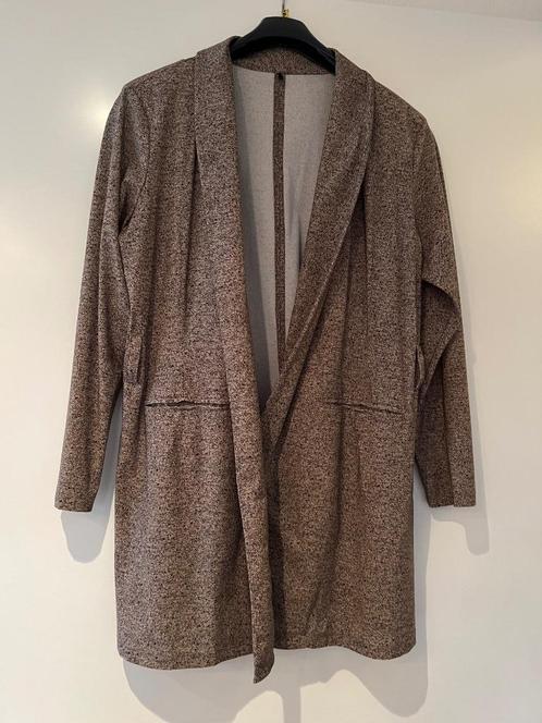 Plus basics travelstof tweed jasje maat 46, Kleding | Dames, Grote Maten, Zo goed als nieuw, Jasje of Colbert, Bruin, Ophalen of Verzenden