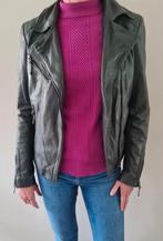 Lekker zittende soepel vallende donker groene leren jas, Dekkers, Ophalen of Verzenden, Zo goed als nieuw, Maat 36 (S)