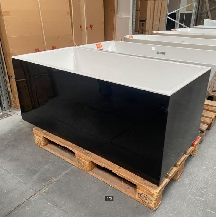 Compact rechthoek vrijstaand hoek bad zwart 140x70x50 nr39, Huis en Inrichting, Woonaccessoires | Overige, Nieuw, Ophalen of Verzenden