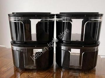 Exclusieve zwarte tupperware vensterbussen set 4x 700ml beschikbaar voor biedingen