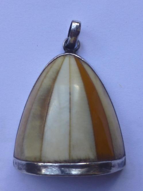 Antieke Zilveren Hanger van echt Been uit India, Sieraden, Tassen en Uiterlijk, Antieke sieraden, Hanger, Zilver, Verzenden