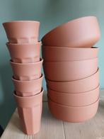 Nieuw buitenservies bamboe terracotta Loods5 6x kom, 6xbeker, Huis en Inrichting, Keuken | Servies, Overige materialen, Nieuw