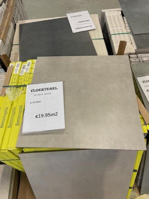 RESTPARTIJ! Vloertegel Alexis Beige 60x60cm nu voor €19,95, Tuin en Terras, Tegels en Klinkers, Nieuw, Overige typen, Keramiek