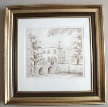 Willem Hopman (1939) - De Oude Hof Bergen - ets beschikbaar voor biedingen