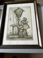 Hummel tekening in bronzen lijst, Ophalen of Verzenden