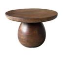 bijzettafel walnoot - japandi bijzettafel rond 50cm, Minder dan 45 cm, Minder dan 55 cm, Rond, Nieuw