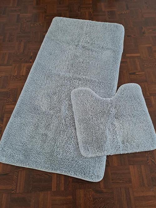 Badmat en wc-mat met slijtage, Huis en Inrichting, Badkamer | Badtextiel en Accessoires, Gebruikt, Badmat, Blauw, Ophalen