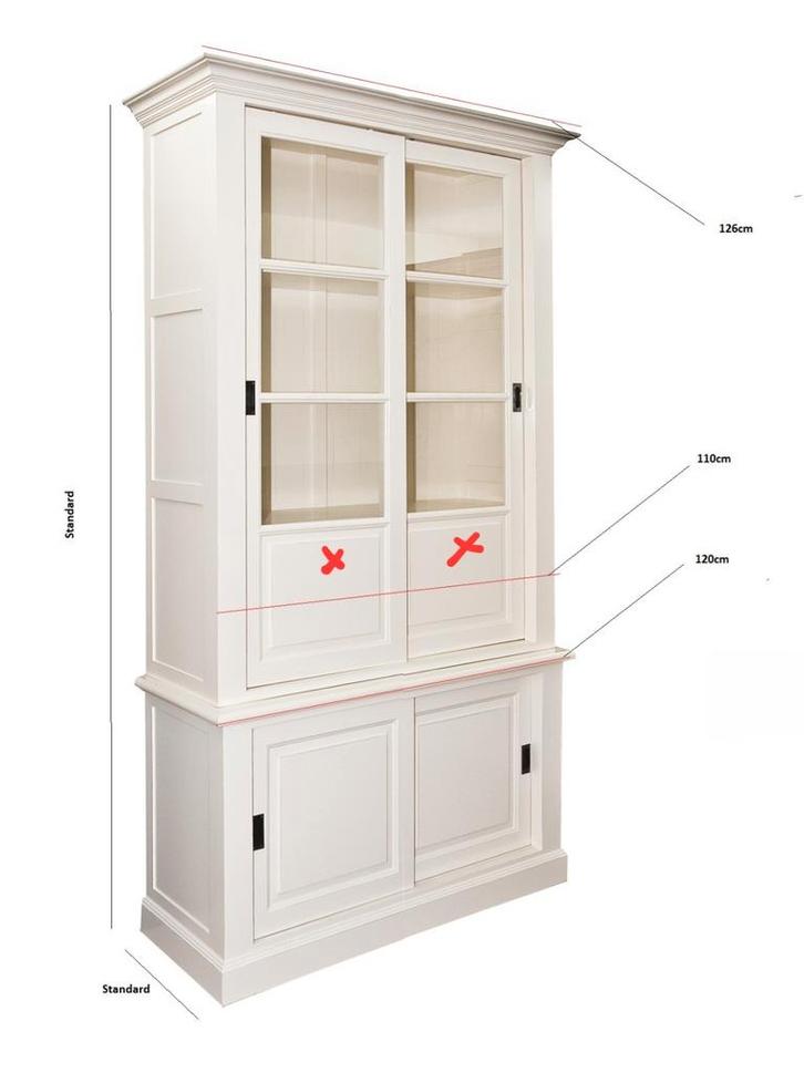 ZGAN: 2x Rofra Home landelijke buffetkasten, vitrinekasten, Huis en Inrichting, Kasten | Buffetkasten, Zo goed als nieuw, 200 cm of meer