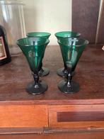 4 Biedermeier glazen groen, Verzamelen, Glas en Borrelglaasjes, Ophalen, Nieuw, Overige typen