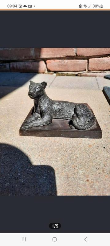 Art deco bronzen ? luipaard  deurstopper beschikbaar voor biedingen