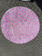 Zacht rond vloerkleed – roze/lila geblokt, Ø ca. 150 cm, Ophalen, Rond, 100 tot 150 cm