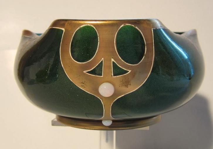 Art nouveau vaas aventurine glas Montjoye Legras, Antiek en Kunst, Antiek | Glas en Kristal, Verzenden