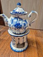 Delfts Blauw Theepot met Rechaud, Antiek en Kunst, Antiek | Keramiek en Aardewerk, Ophalen of Verzenden