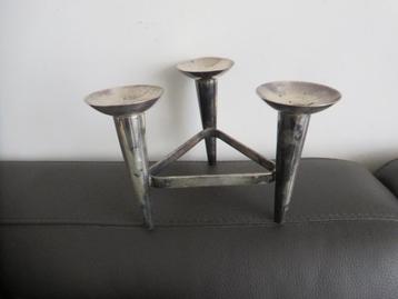 Scandinavisch design kandelaar, verzilverd, retro vintage beschikbaar voor biedingen