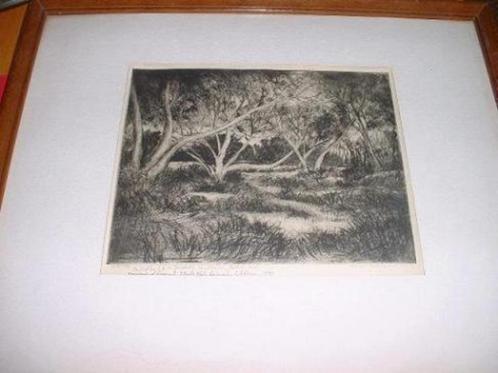 Wilson Eugene Silsby 1883 -1952, ets, gesigneerd, Antiek en Kunst, Kunst | Etsen en Gravures, Ophalen