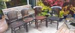 Koloniale houten stoelen set (4stuks), Huis en Inrichting, Stoelen, Ophalen of Verzenden, Gebruikt, Bruin