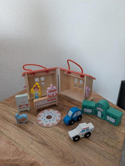 Houten draagbaar speelhuisje Hema Bakkerij, Kinderen en Baby's, Speelgoed | Poppenhuizen, Gebruikt, Ophalen of Verzenden