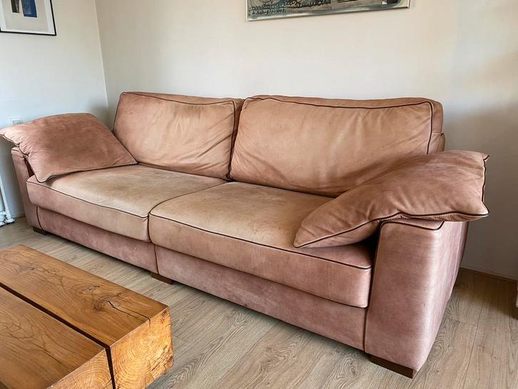 Rockefeller Leren 4 Zits Bankstel Africa Leer Zitbank Bank, Huis en Inrichting, Banken | Bankstellen, Gebruikt, 200 tot 250 cm