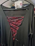 Gothic Jurk met Kant Details, Zwart, Maat 46/48 (XL) of groter, Ophalen of Verzenden, Onder de knie