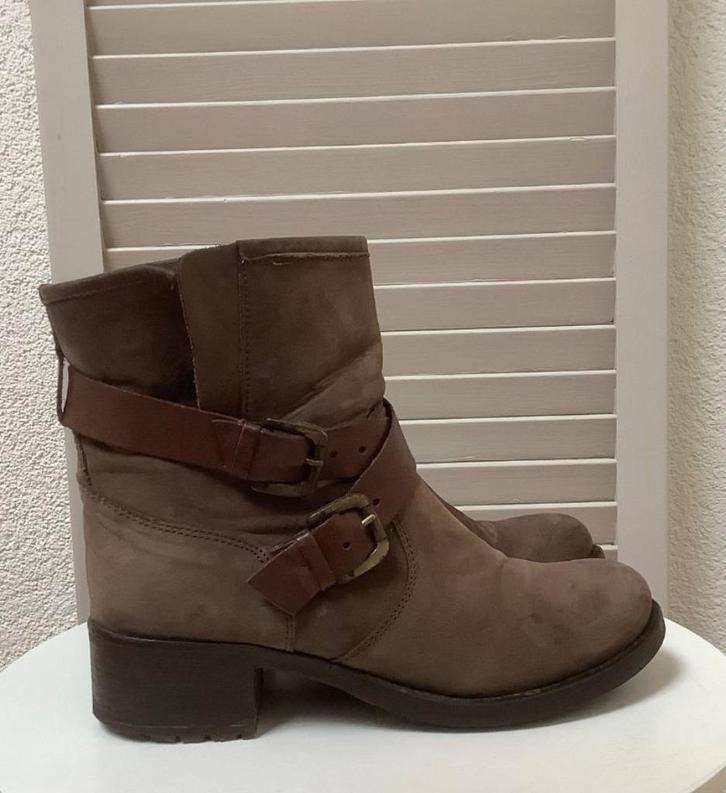 Stoere (leren) enkel boots maat 38, Kleding | Dames, Schoenen, Zwart, Ophalen of Verzenden