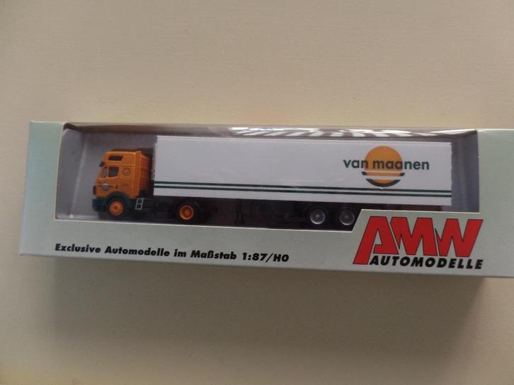 Mercedes trekker / oplegger  van Maanen (AWM), Hobby en Vrije tijd, Modelauto's | 1:87, Nieuw, Bus of Vrachtwagen, AWM, Verzenden
