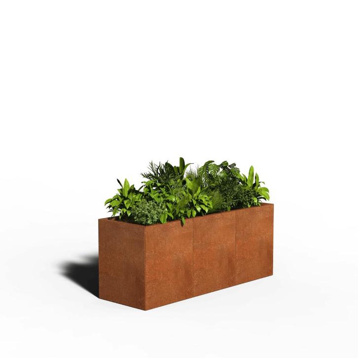 2e-kans: Cortenstaal Plantenbak 150x50x50 - INCL. BODEM, Tuin en Terras, Bloembakken en Plantenbakken, Zo goed als nieuw, Metaal