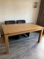 Massief eiken eettafel met uitschuifbaar blad, Huis en Inrichting, Tafels | Eettafels, Ophalen, Gebruikt, Eikenhout, 50 tot 100 cm