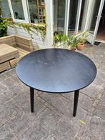 Zwarte ronde eettafel, Huis en Inrichting, Tafels | Eettafels, Ophalen, Gebruikt, Rond, 100 tot 150 cm