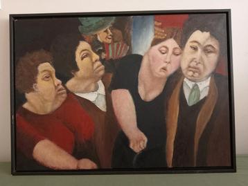Olieverfschilderij - Groepsportret beschikbaar voor biedingen
