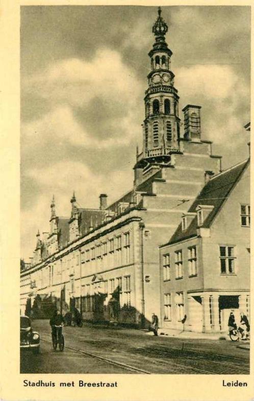 (377-278-021) Leiden Stadhuis met Breestraat, Verzamelen, Ansichtkaarten | Nederland, Zuid-Holland, Verzenden