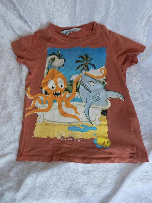 z.g.a.n. T'shirt octopus en haai, maat 98-104, korte mouw, Kinderen en Baby's, Kinderkleding | Maat 98, Zo goed als nieuw, Jongen