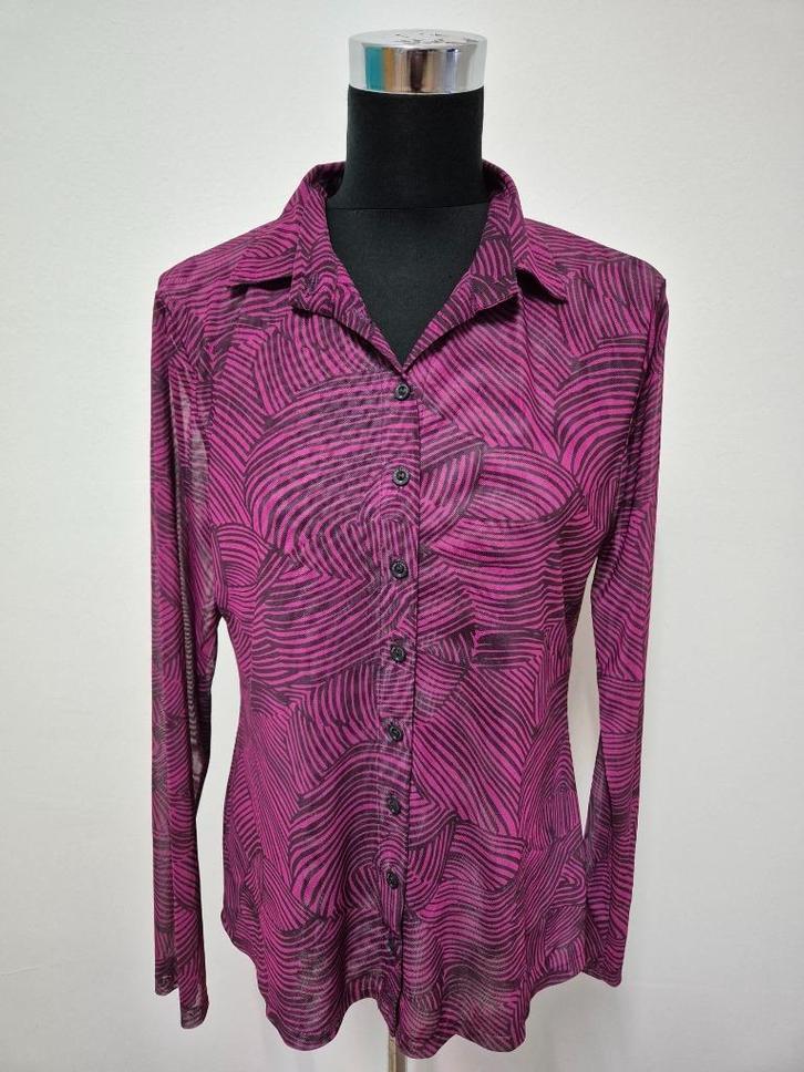 Top133 -  Doorzichtig roze Jane Lushka blouse maat L (1), Kleding | Dames, Blouses en Tunieken, Zo goed als nieuw, Maat 38/40 (M)