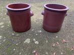 Twee hele oude grote bloempotten, Tuin en Terras, Ophalen, Rond, Zo goed als nieuw, Minder dan 25 cm