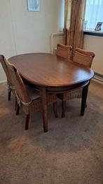 Eiken Eetkamertafel met 4 Stoelen - Goede Staat, Huis en Inrichting, Tafels | Eettafels, Ophalen