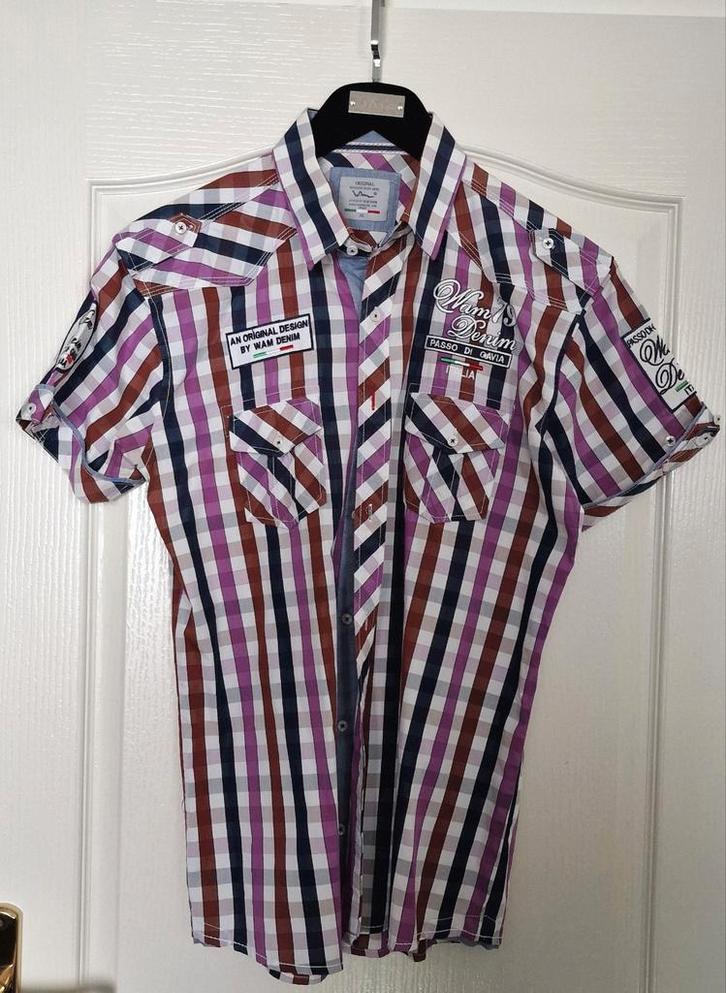Gaaf kwaliteits WAM Italiaans korte-mouw overhemd mt. XL, Kleding | Heren, Overhemden, Zo goed als nieuw, Halswijdte 41/42 (L)