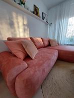 Velours hoekbank in kleur "Blush": koraal/roze/oranje/terra, Ophalen, Zo goed als nieuw, Stof