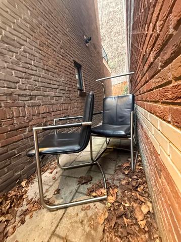 Gratis! 4 Leren Eetkamerstoelen - Gebruikt