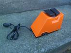 Vintage design MESSENSLIJPER oranje 40 Watt in goede staat, Kunststof, Gebruikt, Ophalen of Verzenden