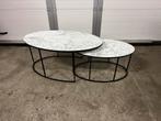 2 stuks nieuwe salontafels sets Marmerlook Tauro maxfurn, Huis en Inrichting, Ophalen, Zo goed als nieuw, Rond, Metaal