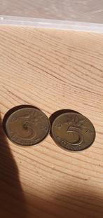 2 x 5 cent munten juliana, Postzegels en Munten, Munten | Nederland, Ophalen of Verzenden, Koningin Juliana, 5 cent, Setje
