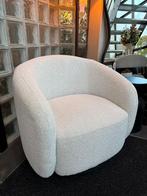 Showmodel Draaifauteuil Bouclé Beige Ivory, Ophalen, 75 tot 100 cm, Zo goed als nieuw, Stof