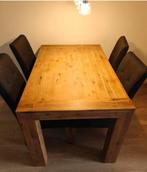 Eettafel met 4 stoelen L140xB85xH78cm Salzburg, Ophalen, Gebruikt, 100 tot 150 cm, 50 tot 100 cm
