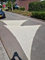 2x schaduwdoek driehoek 3,5x3,5x3,5 beige, Tuin en Terras, Schaduwdoeken, Ophalen, Gebruikt