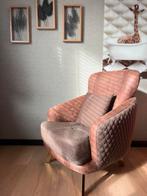 Chesterfield Dareton - Bruin - Leer - stoel - fauteuil, Huis en Inrichting, Stof, 100 tot 125 cm, Chesterfield, Nieuw
