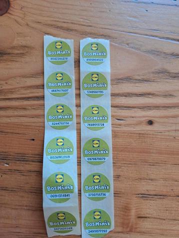 12 zegels Bosmini's Lidl beschikbaar voor biedingen